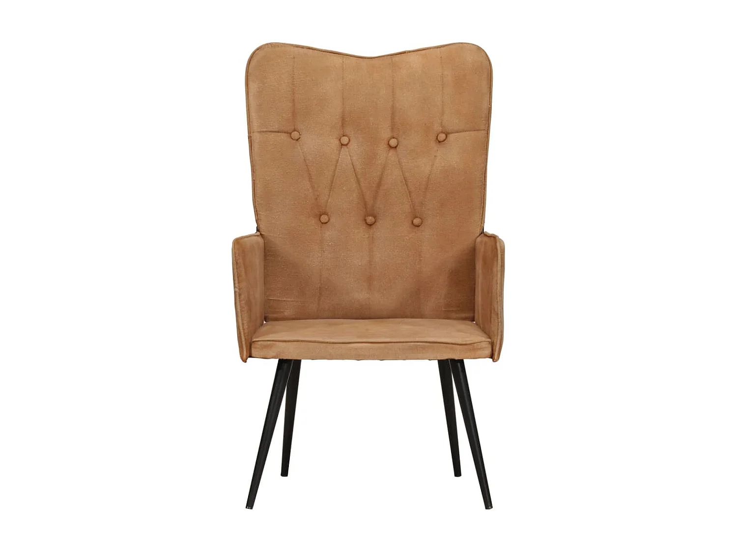 Fauteuil à oreilles Marron Toile