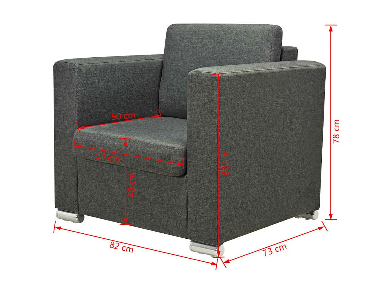 Fauteuil Gris foncé Tissu