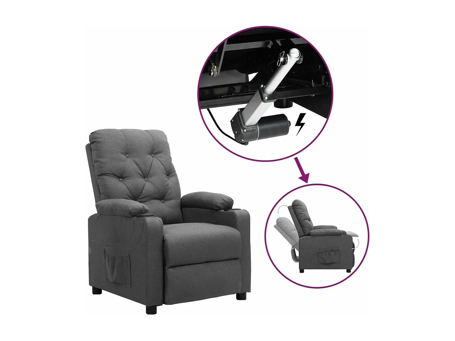 Fauteuil Gris clair Tissu