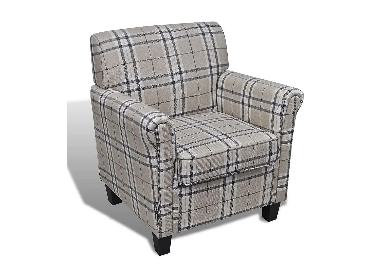 Fauteuil met kussen stof crème