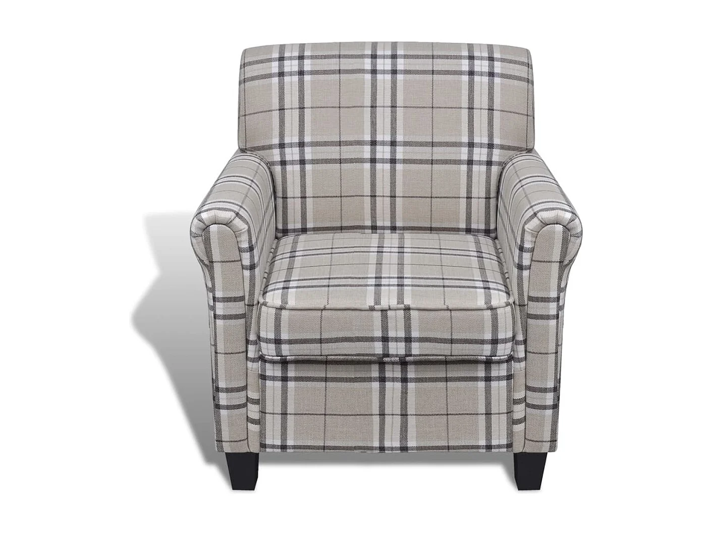 Fauteuil met kussen stof crème