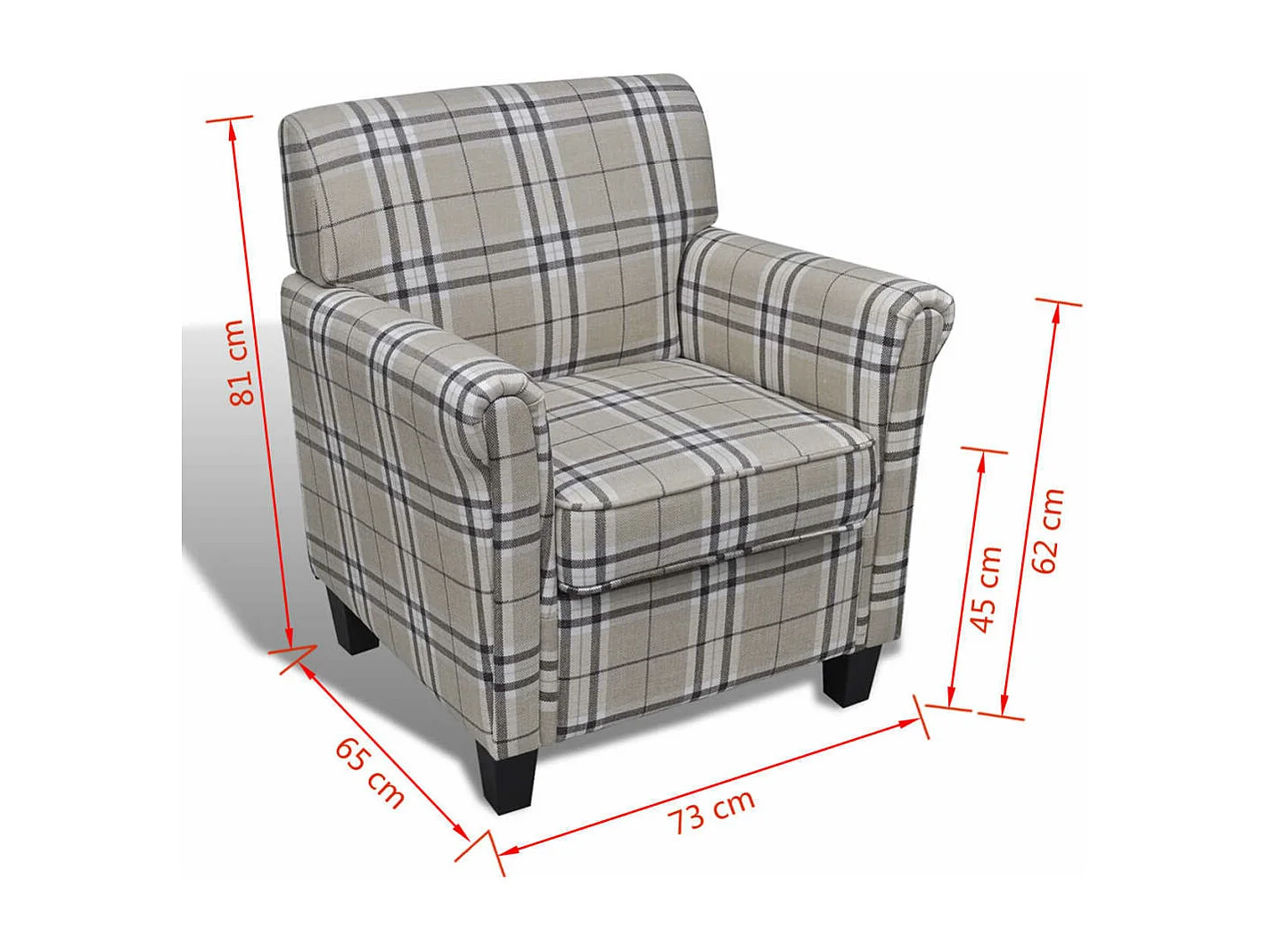 Fauteuil avec coussin Crème Tissu