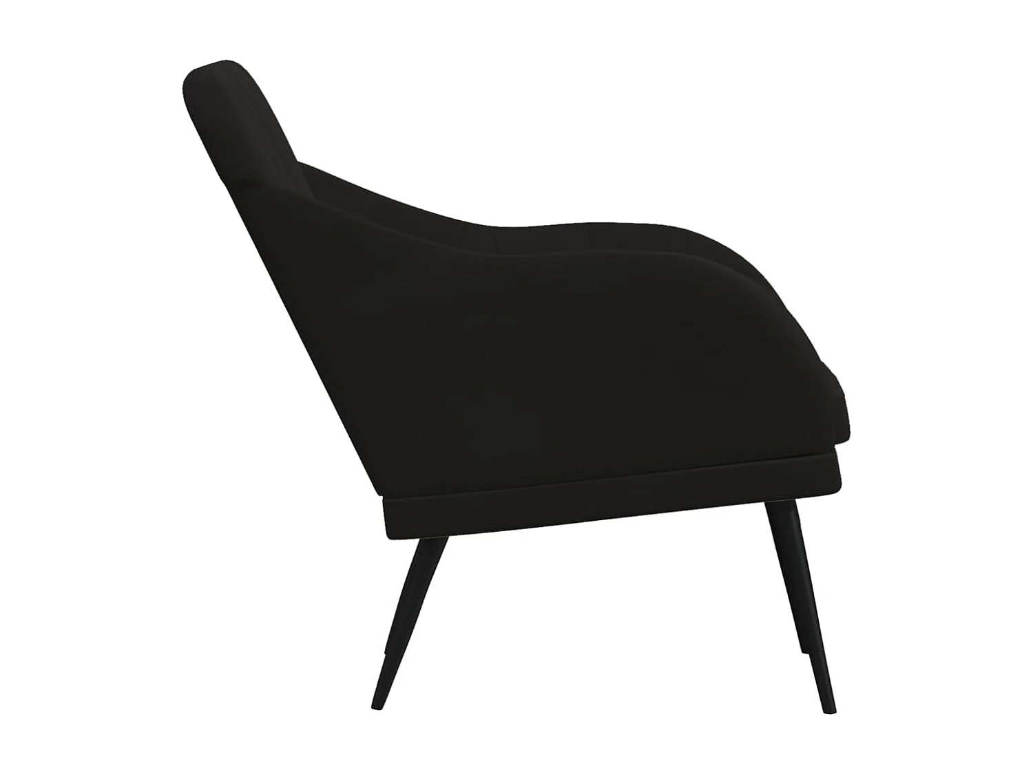 Sillón de terciopelo negro 63x76x80 cm