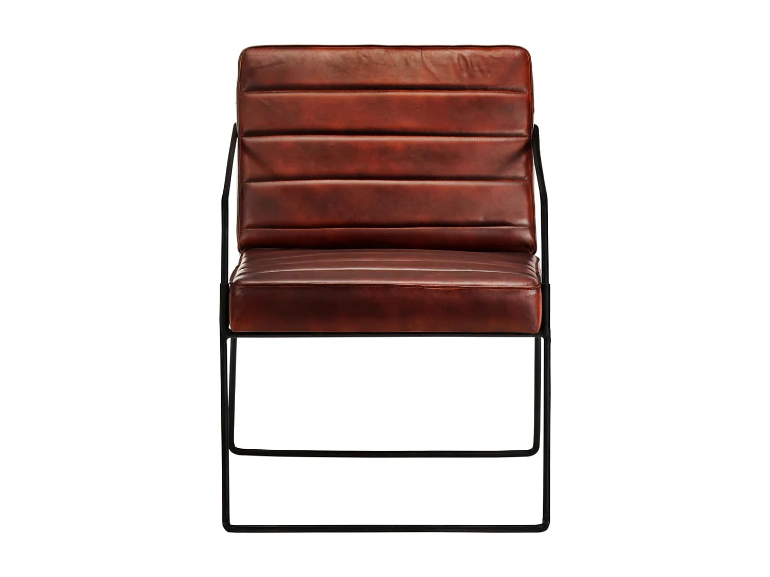 Fauteuil Marron foncé Cuir véritable