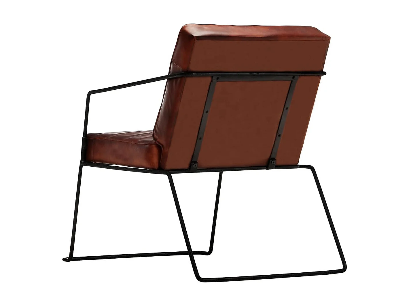 Fauteuil Marron foncé Cuir véritable