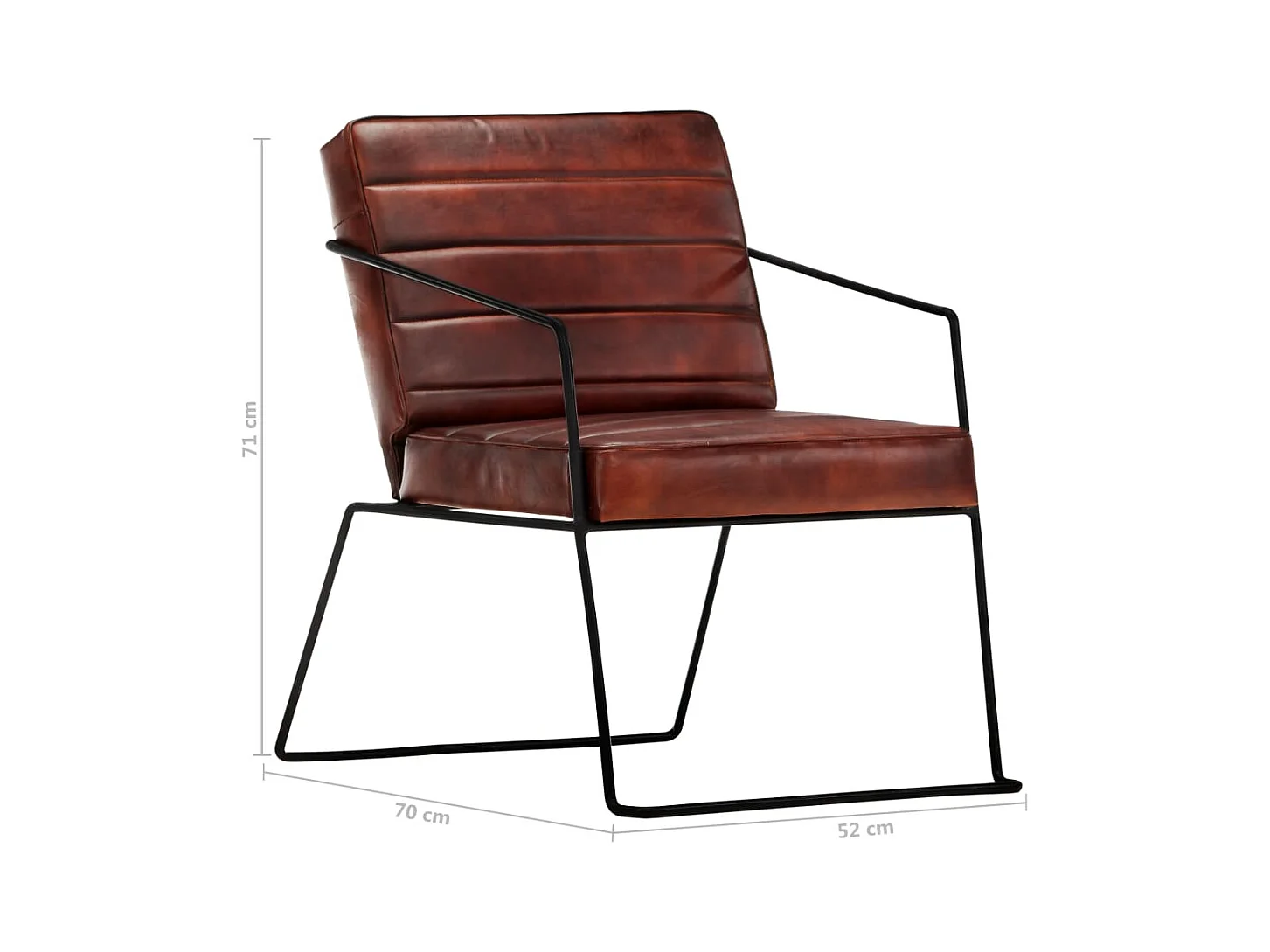 Fauteuil echt leer donkerbruin