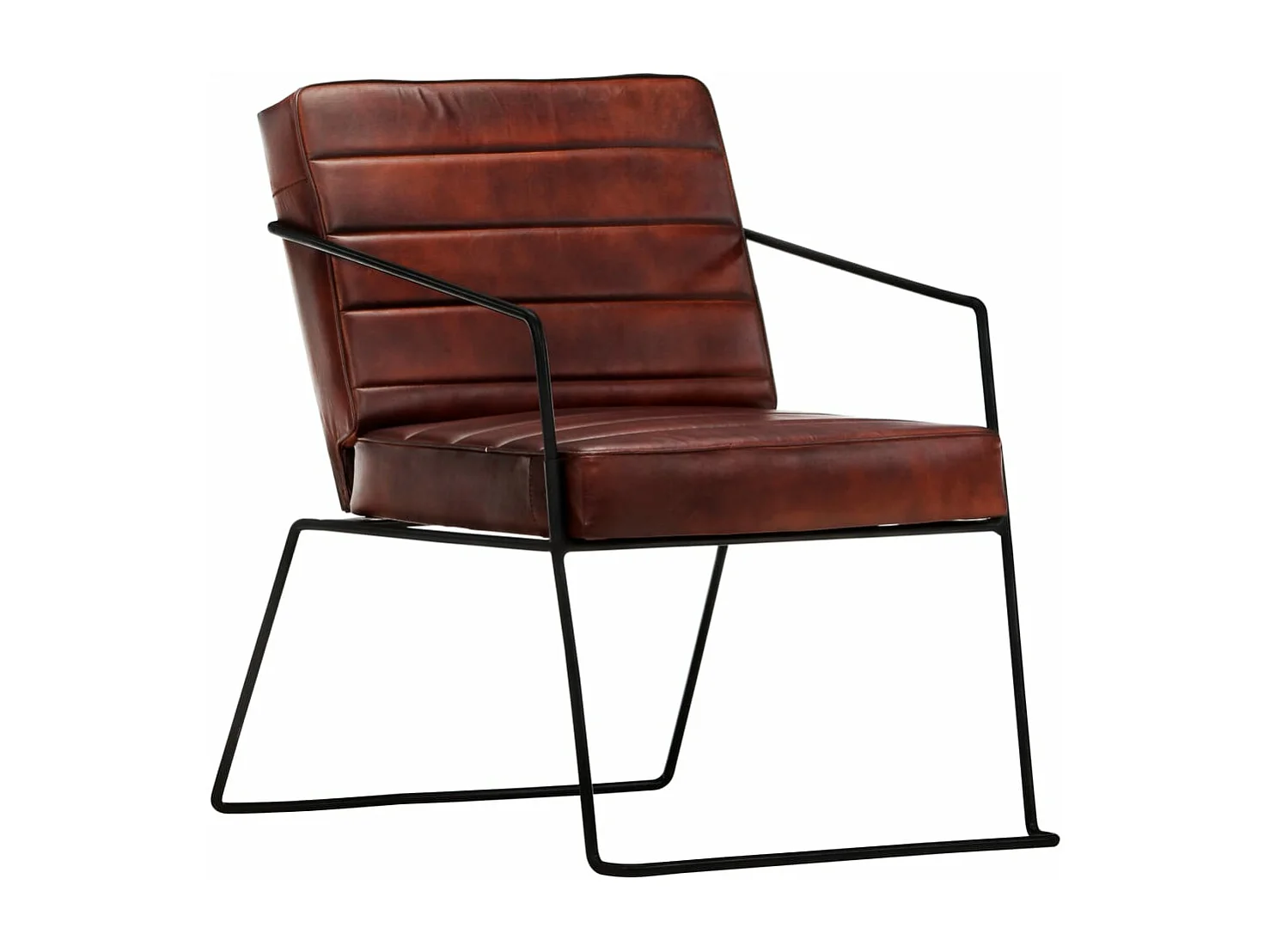 Fauteuil Marron foncé Cuir véritable