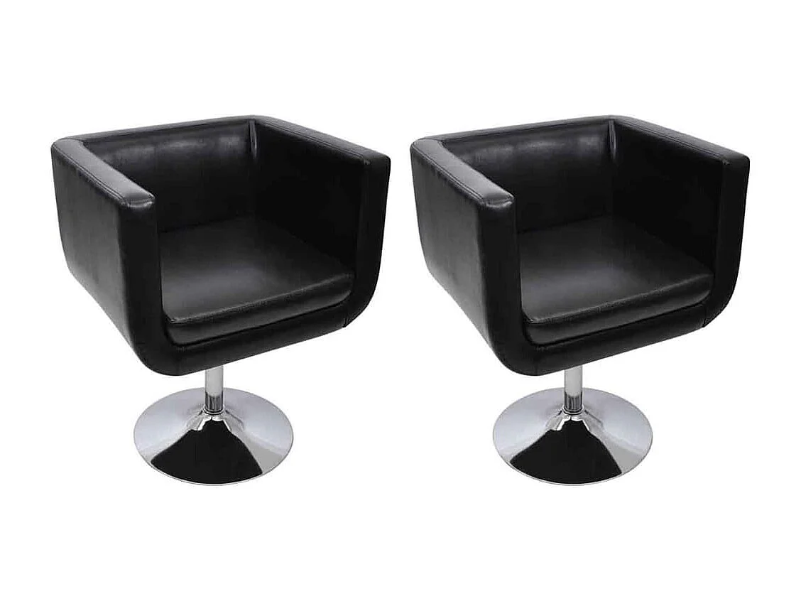 Fauteuil de bar lot de 2 cuir artificiel noir