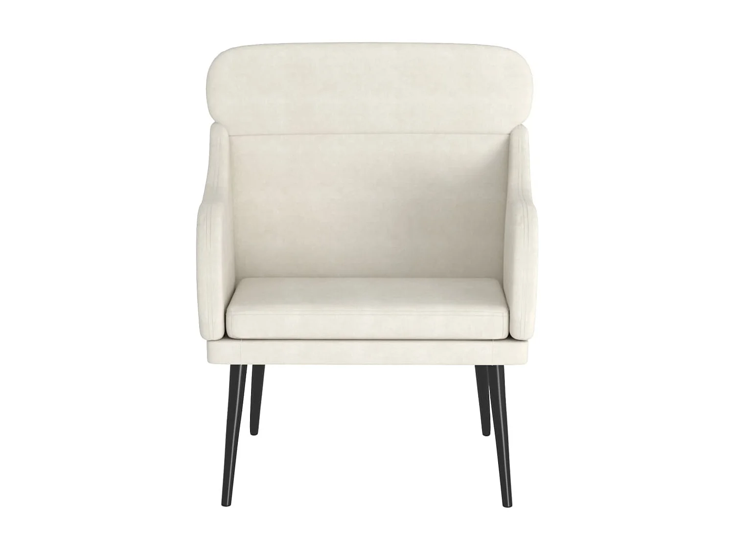 Cadeira com apoio de braços 63x76x80 cm veludo cor creme