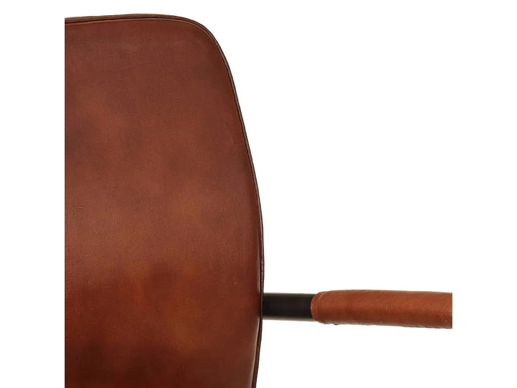 Fauteuil marron cuir véritable