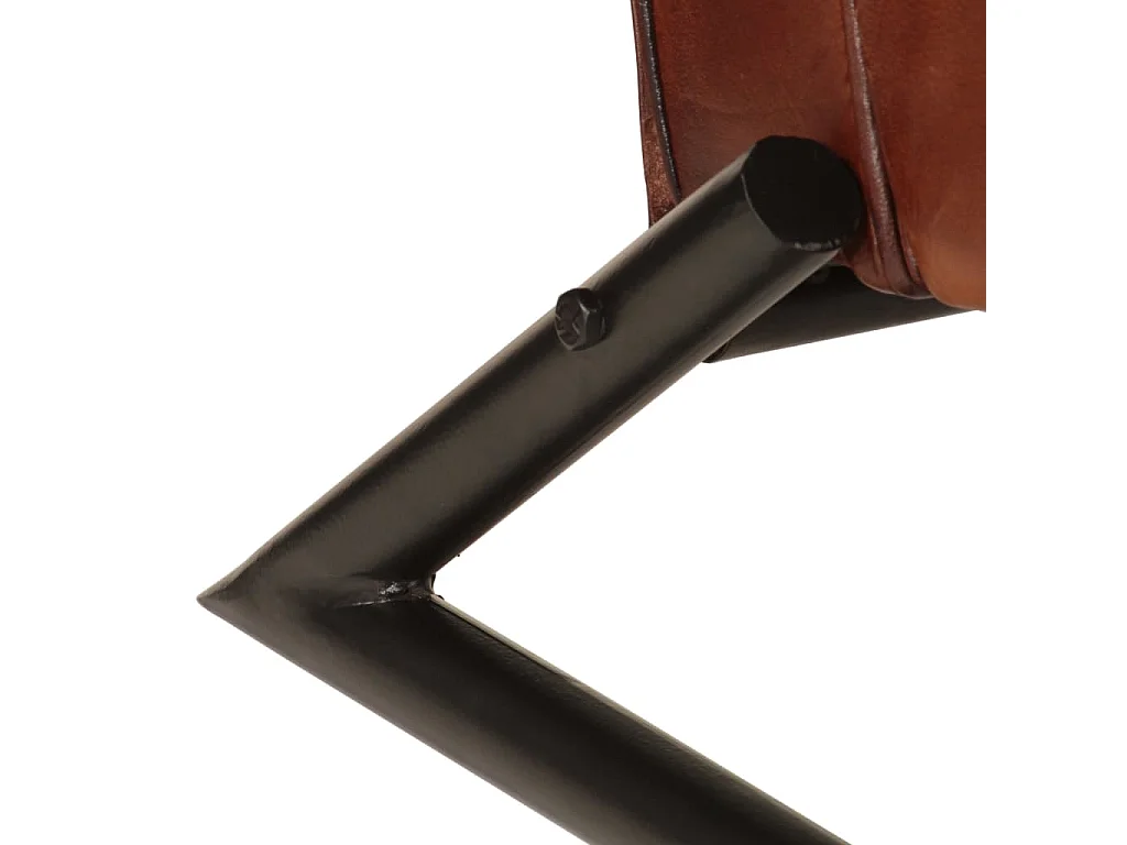 Fauteuil marron cuir véritable