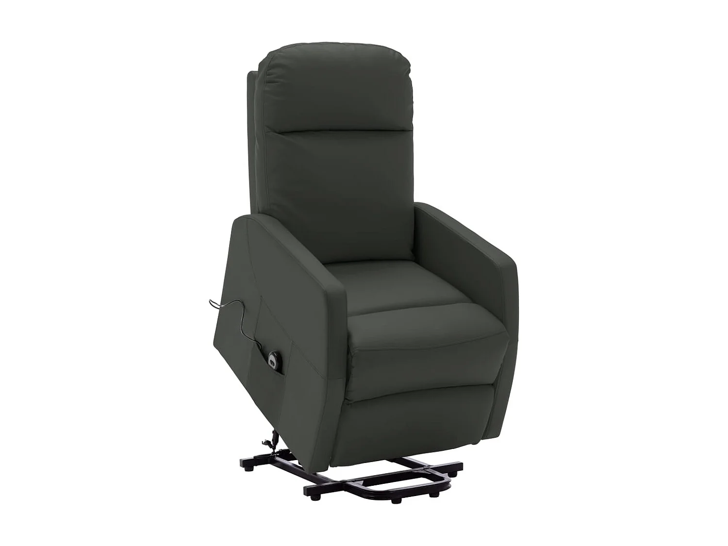 Sillón elevable de cuero sintético gris antracita