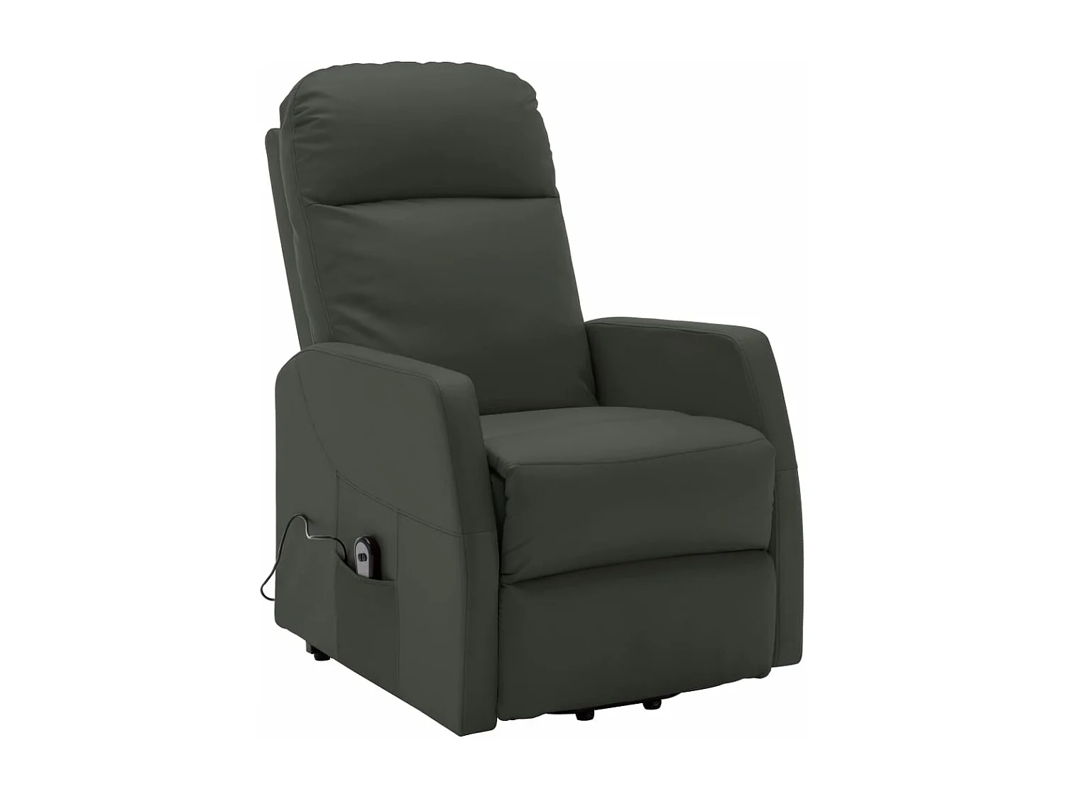 Sillón elevable de cuero sintético gris antracita