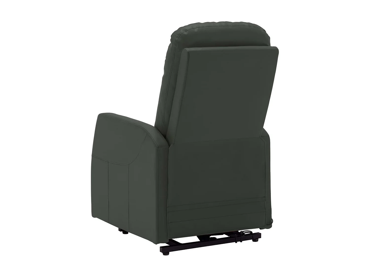 Sillón elevable de cuero sintético gris antracita