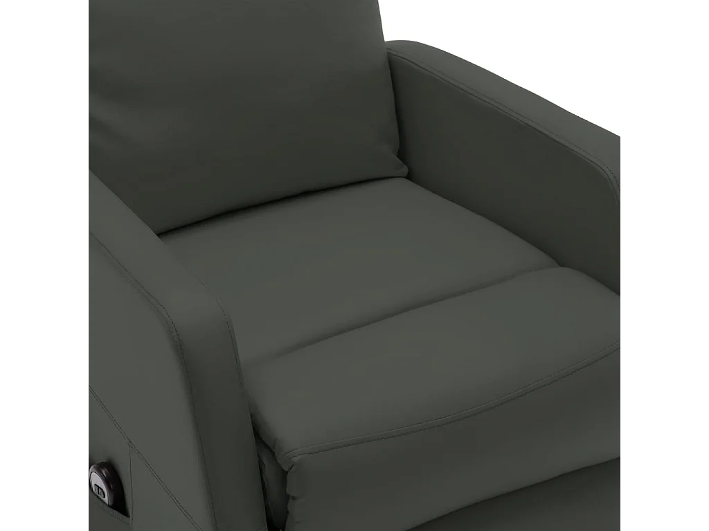 Sillón elevable de cuero sintético gris antracita
