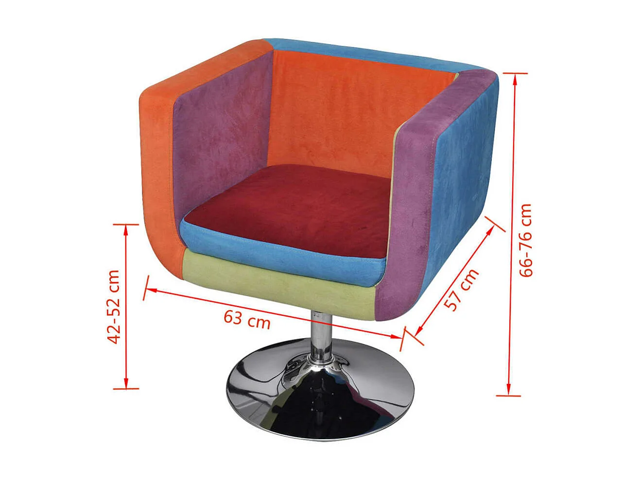 Fauteuil avec design de patchwork Cube Tissu