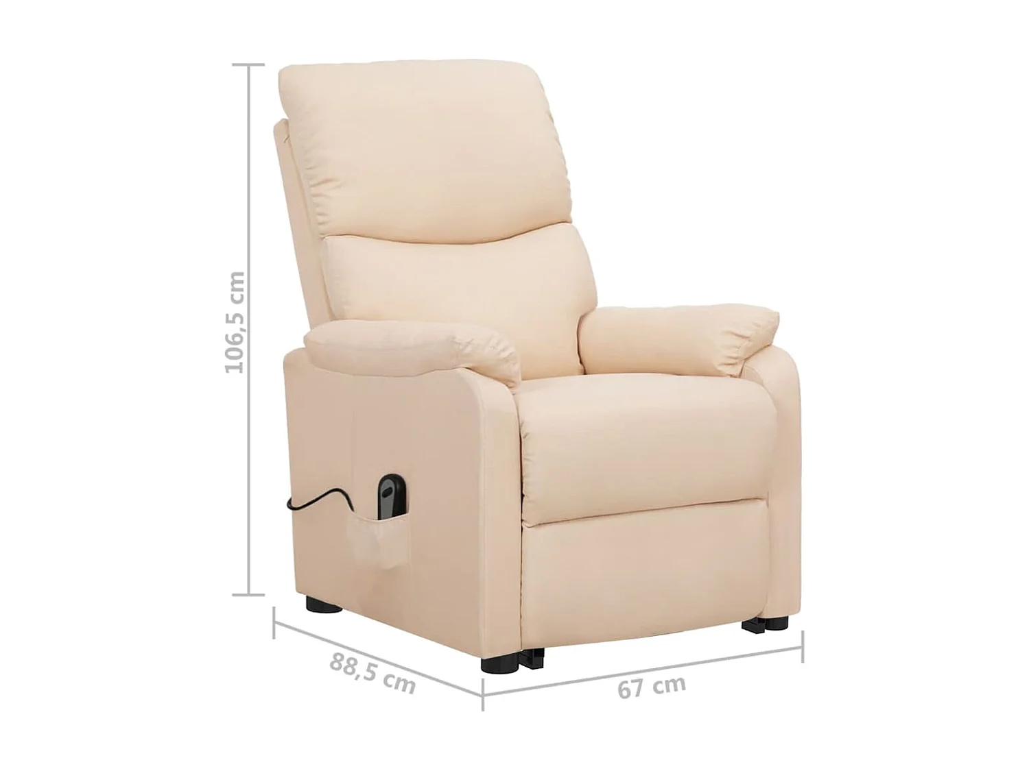 Poltrona elevatória tecido cor creme