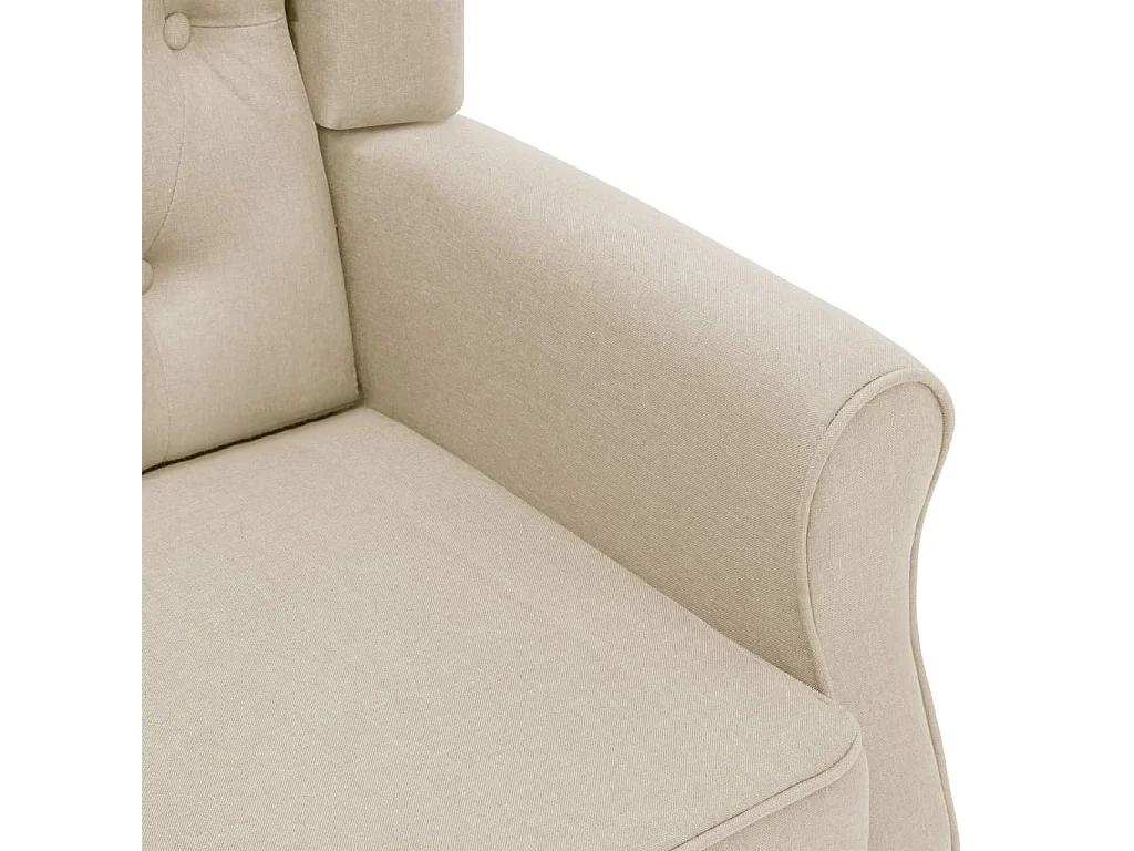 Fauteuil avec repose-pied Crème Tissu