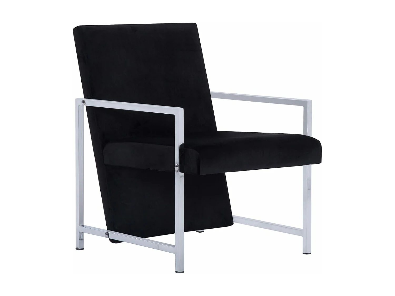 Fauteuil avec pieds en chrome Noir Velours