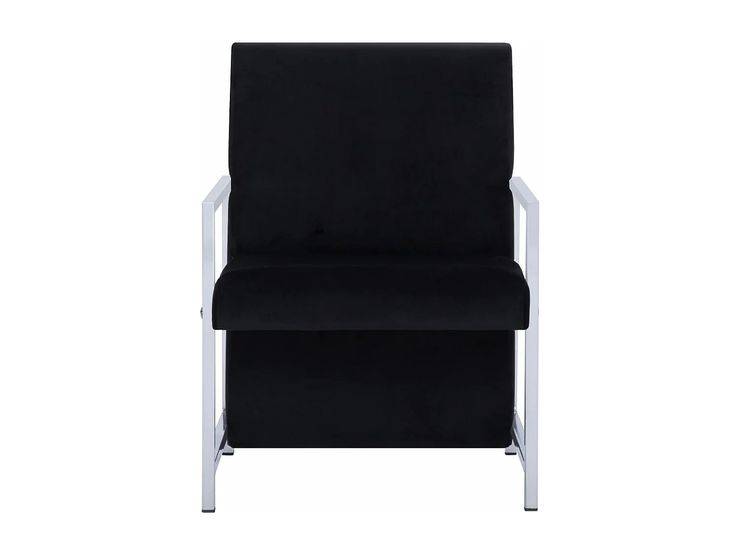 Fauteuil avec pieds en chrome Noir Velours