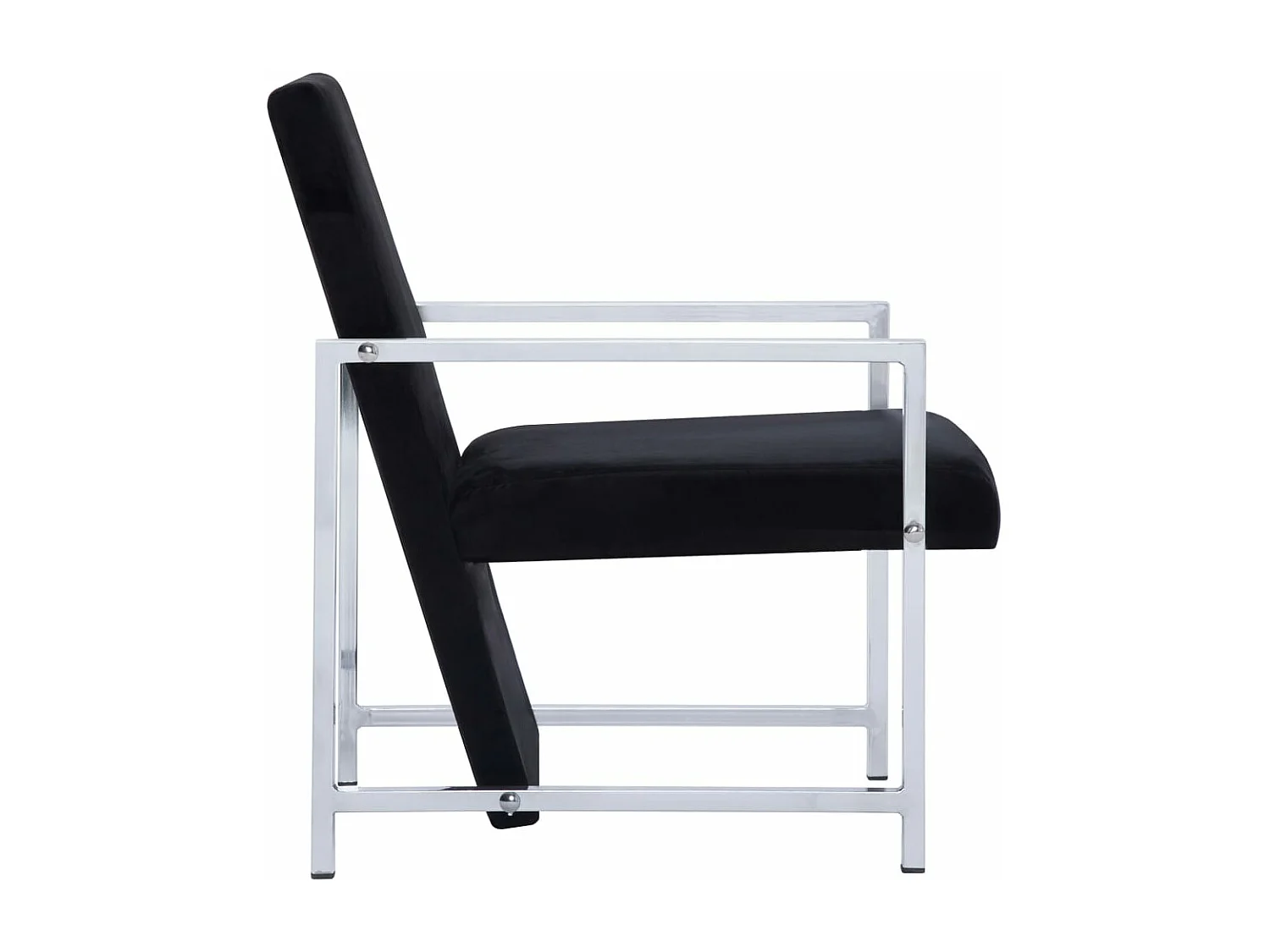 Fauteuil avec pieds en chrome Noir Velours