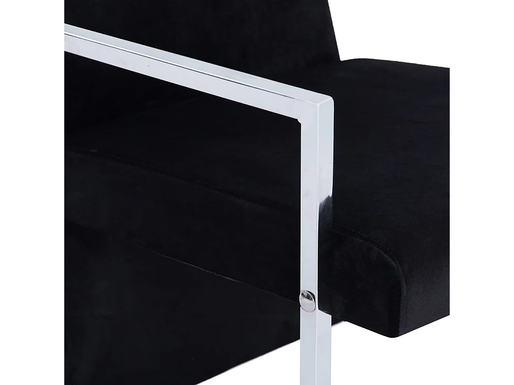 Fauteuil avec pieds en chrome Noir Velours