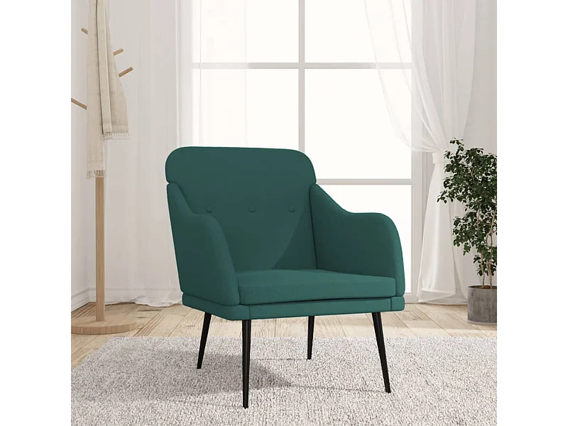 Fauteuil Vert foncé 63x76x80 cm Tissu