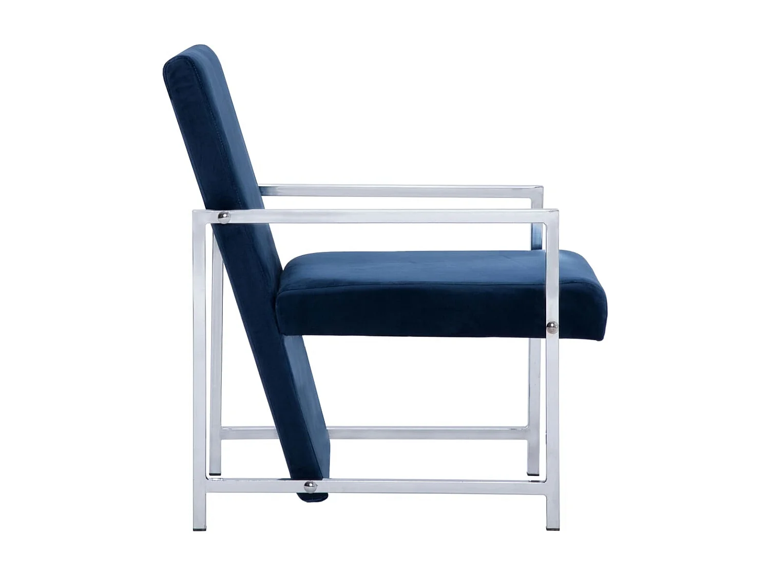 Fauteuil avec pieds en chrome Bleu Velours