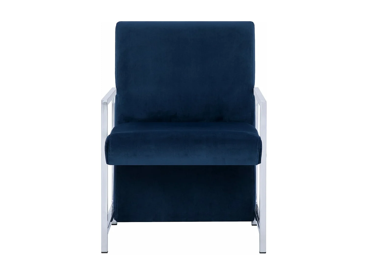 Fauteuil avec pieds en chrome Bleu Velours