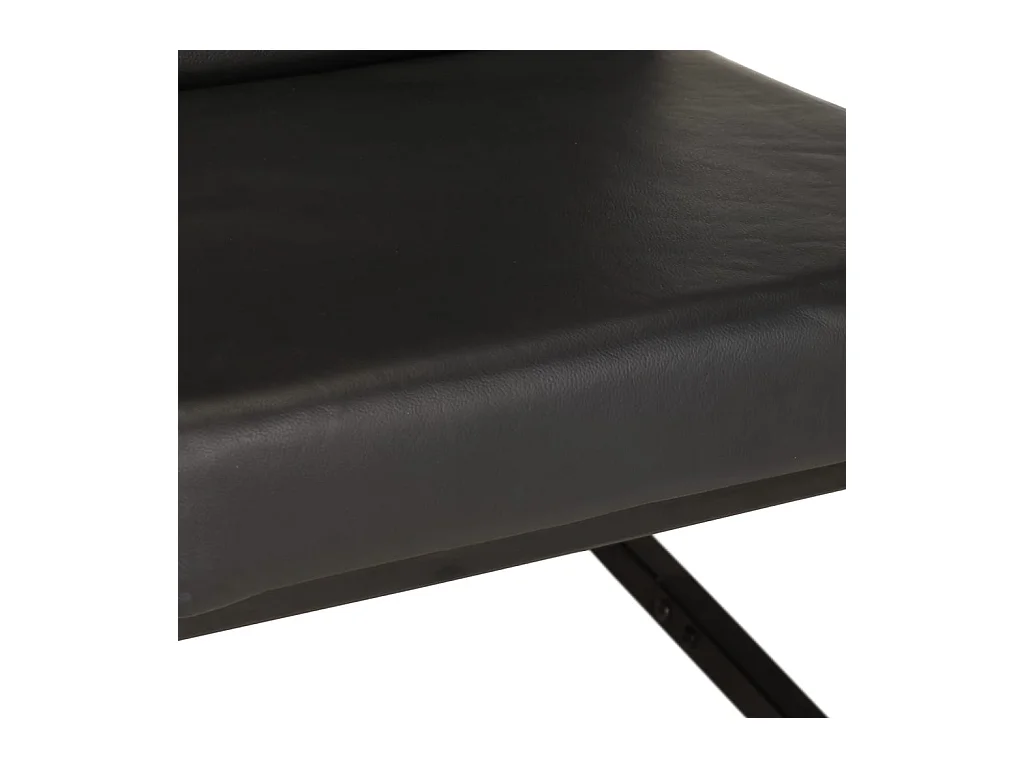 Fauteuil echt leer zwart