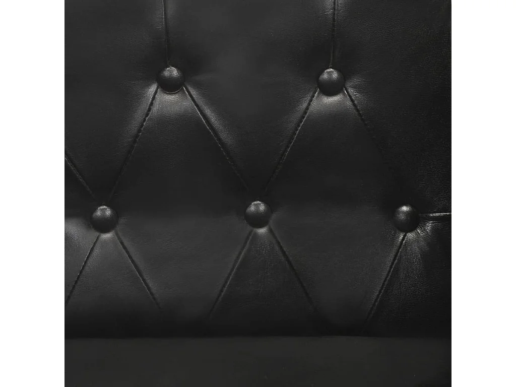 Fauteuil echt leer zwart