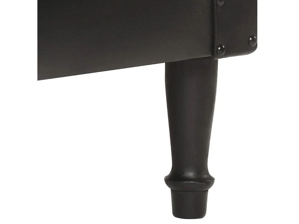 Fauteuil echt leer zwart