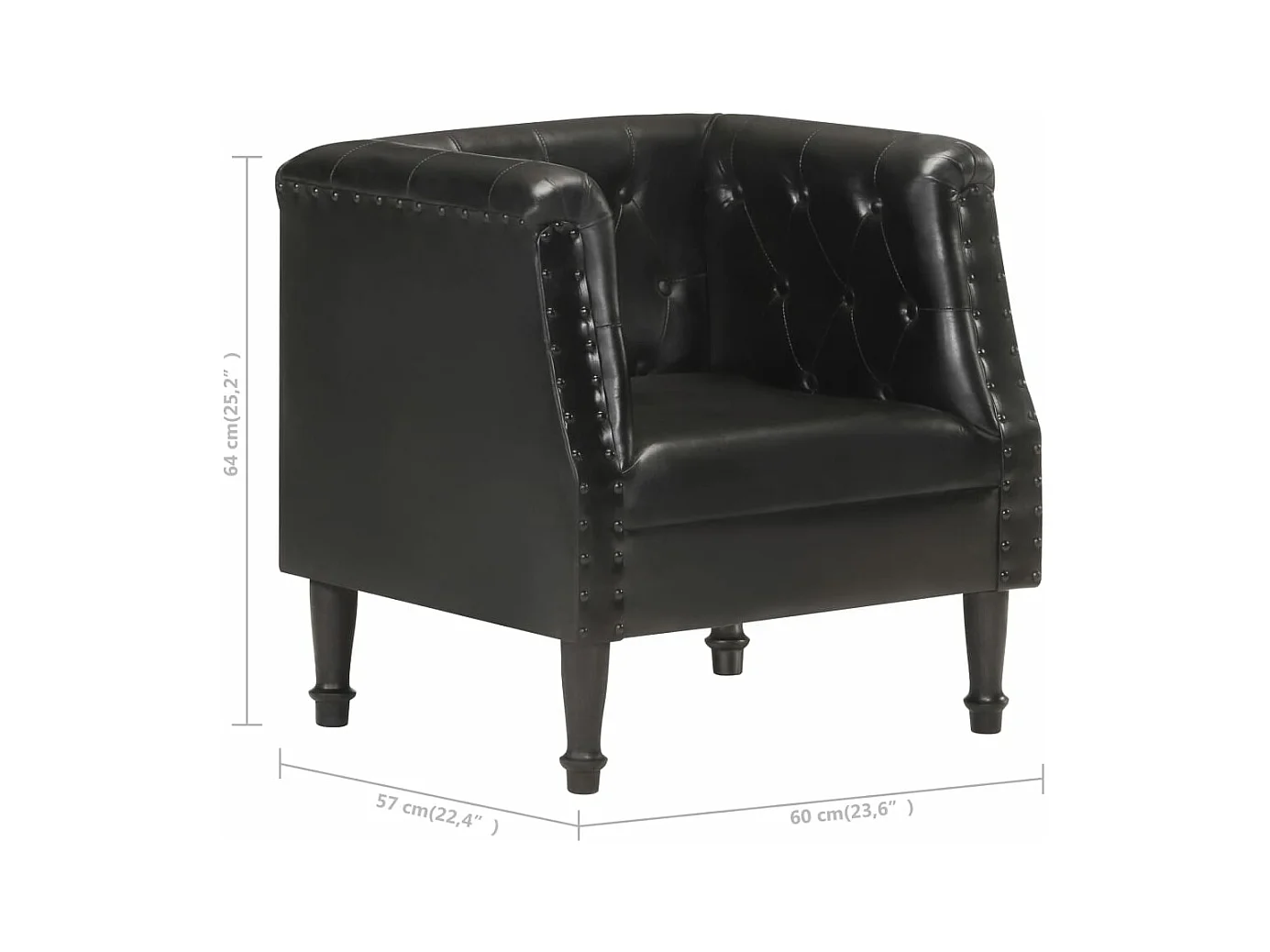 Fauteuil Noir Cuir véritable