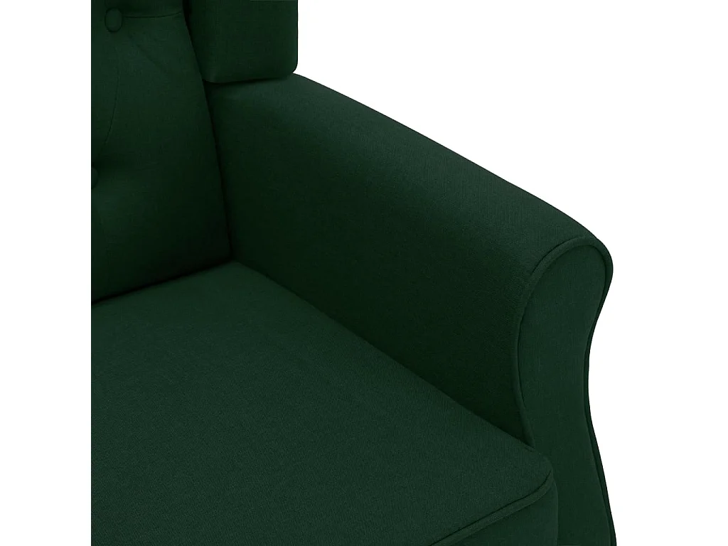 Fauteuil avec repose-pied Vert foncé Tissu