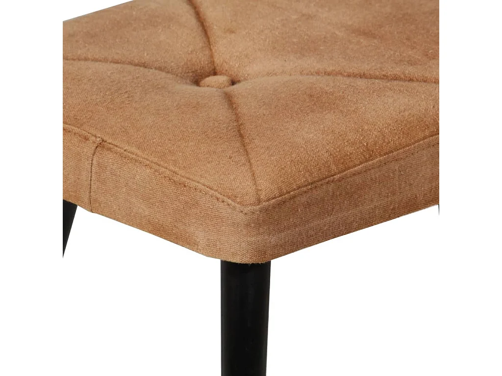 Fauteuil à oreilles avec repose-pied Marron Toile