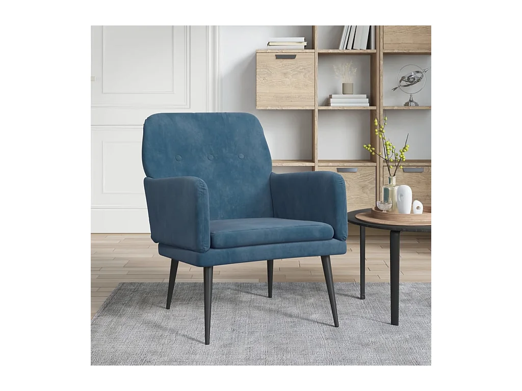 Fauteuil Bleu 62x79x79 cm Velours