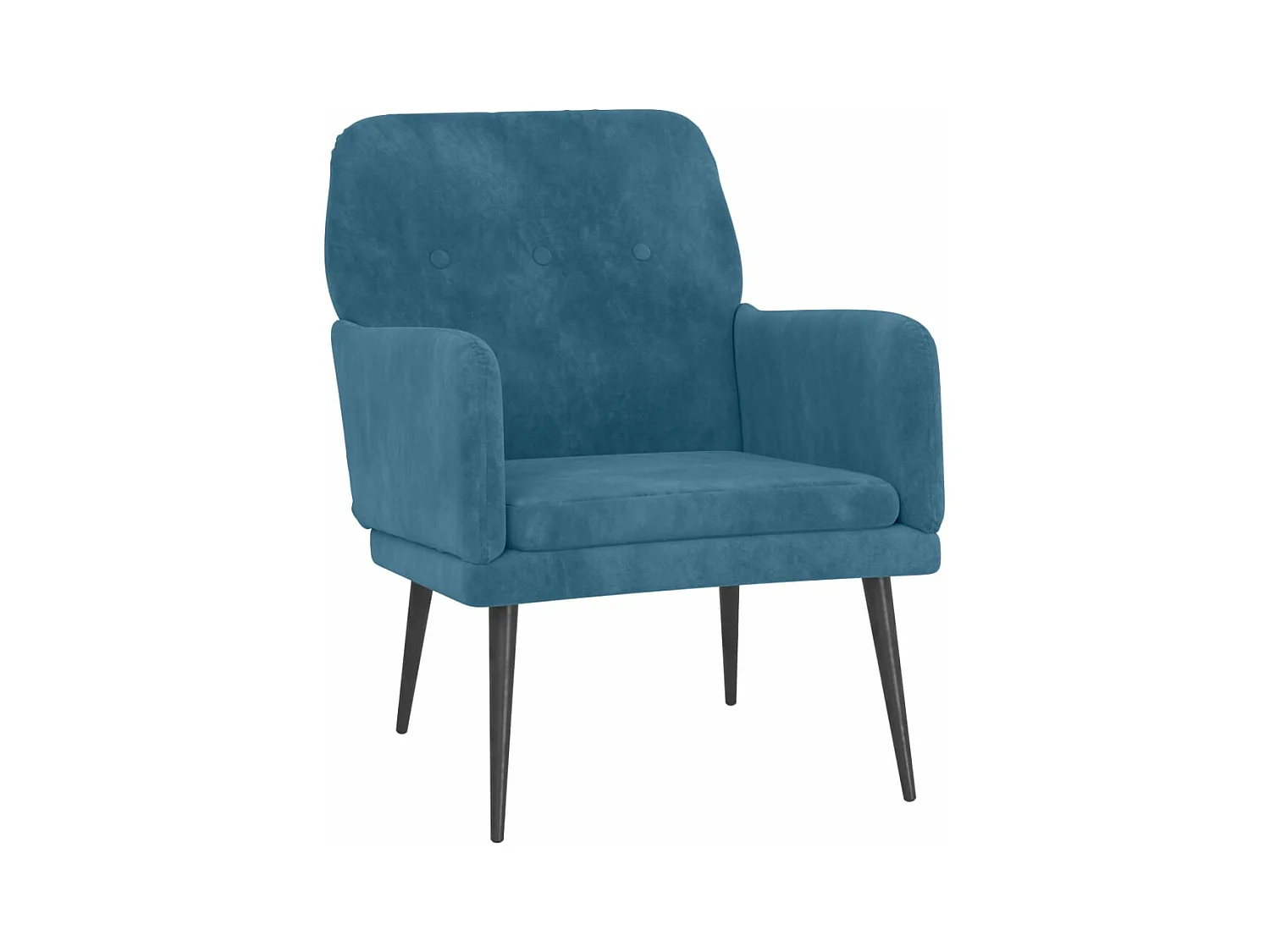 Fauteuil Bleu 62x79x79 cm Velours