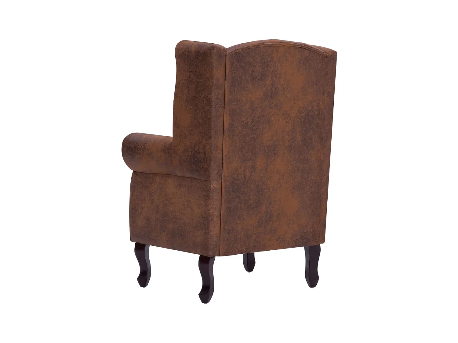 Fauteuil Chesterfield et repose-pieds Marron Similicuir daim