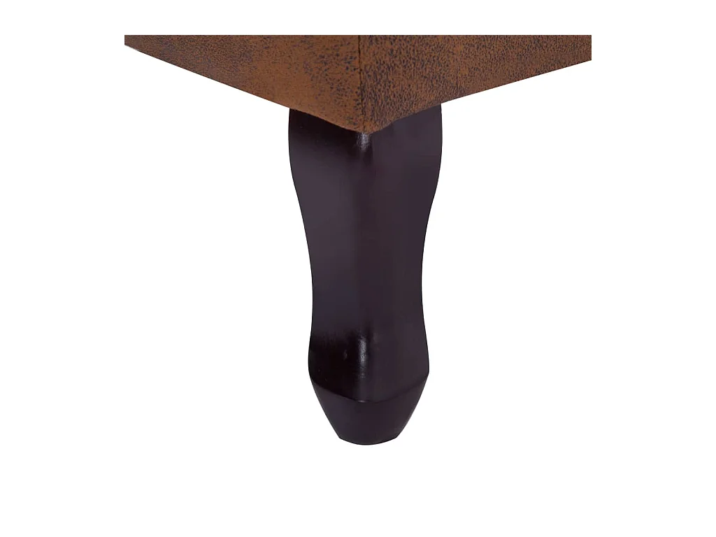 Fauteuil Chesterfield et repose-pieds Marron Similicuir daim