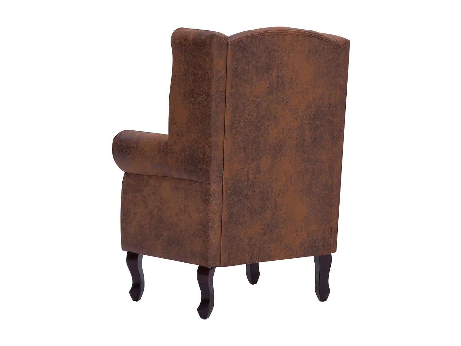 Fauteuil Chesterfield et repose-pieds Marron Similicuir daim