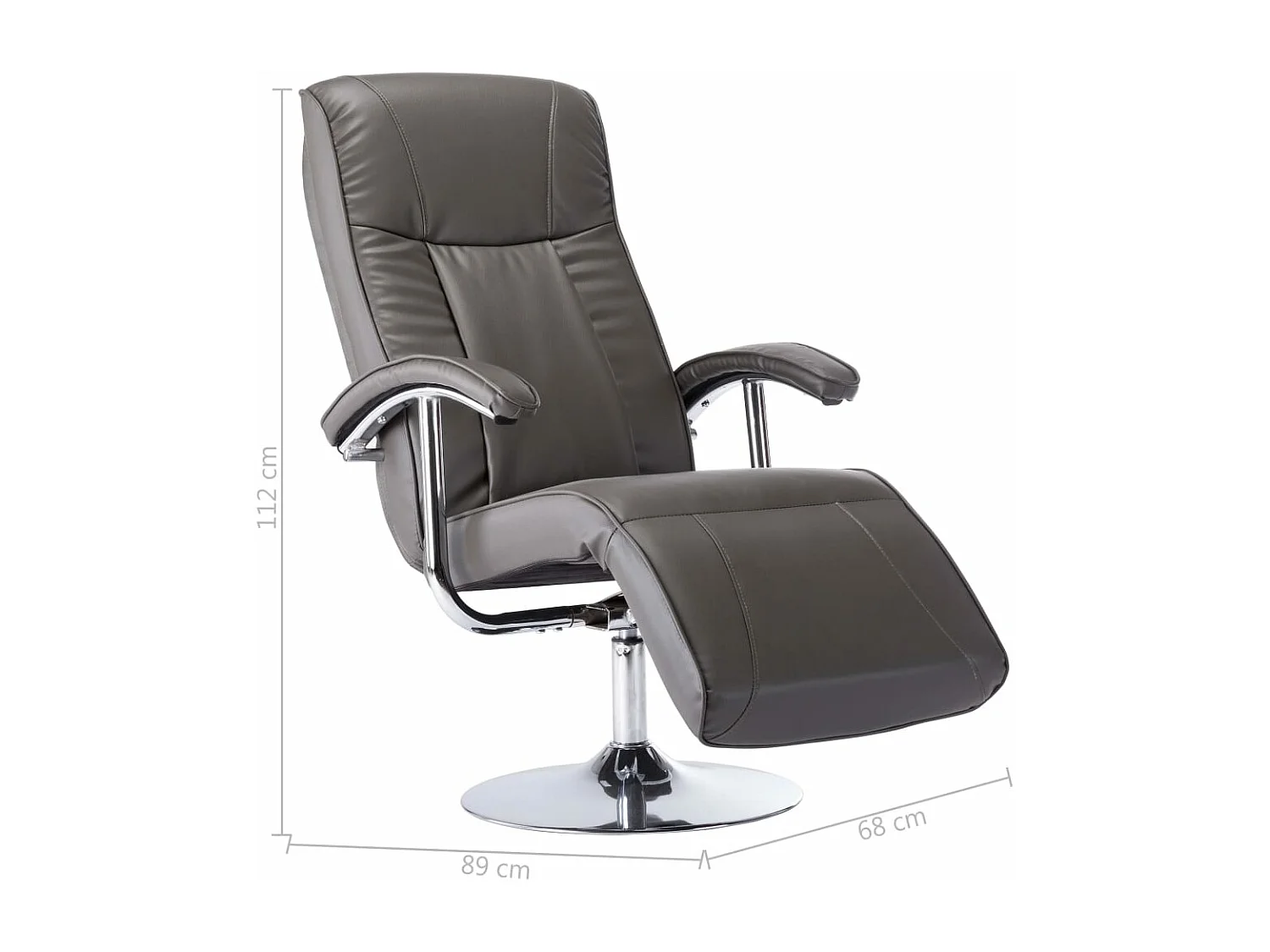 Fauteuil TV Gris Similicuir