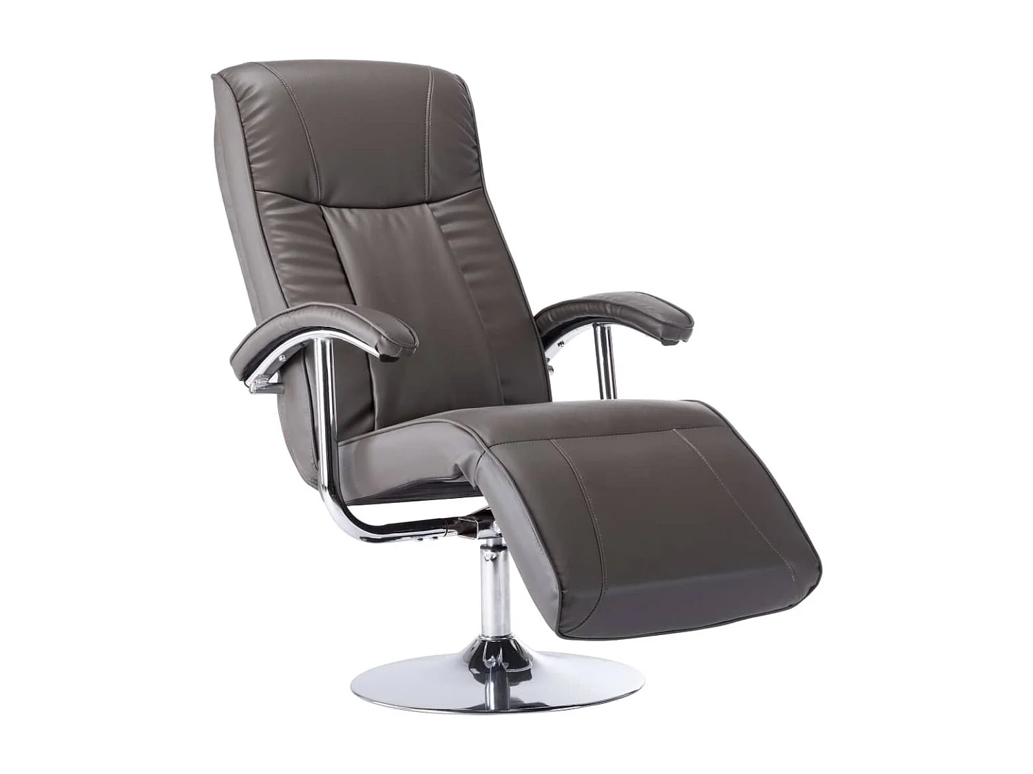 Sillón para la televisión de cuero sintético gris