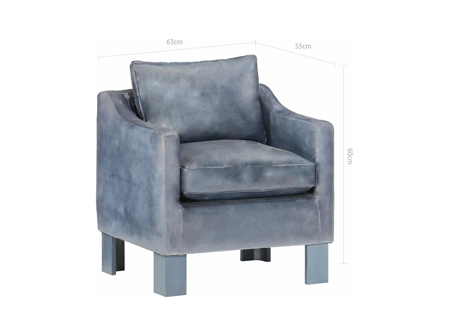 Fauteuil Gris Cuir véritable