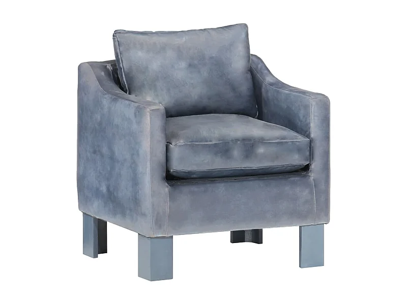 Fauteuil Gris Cuir véritable