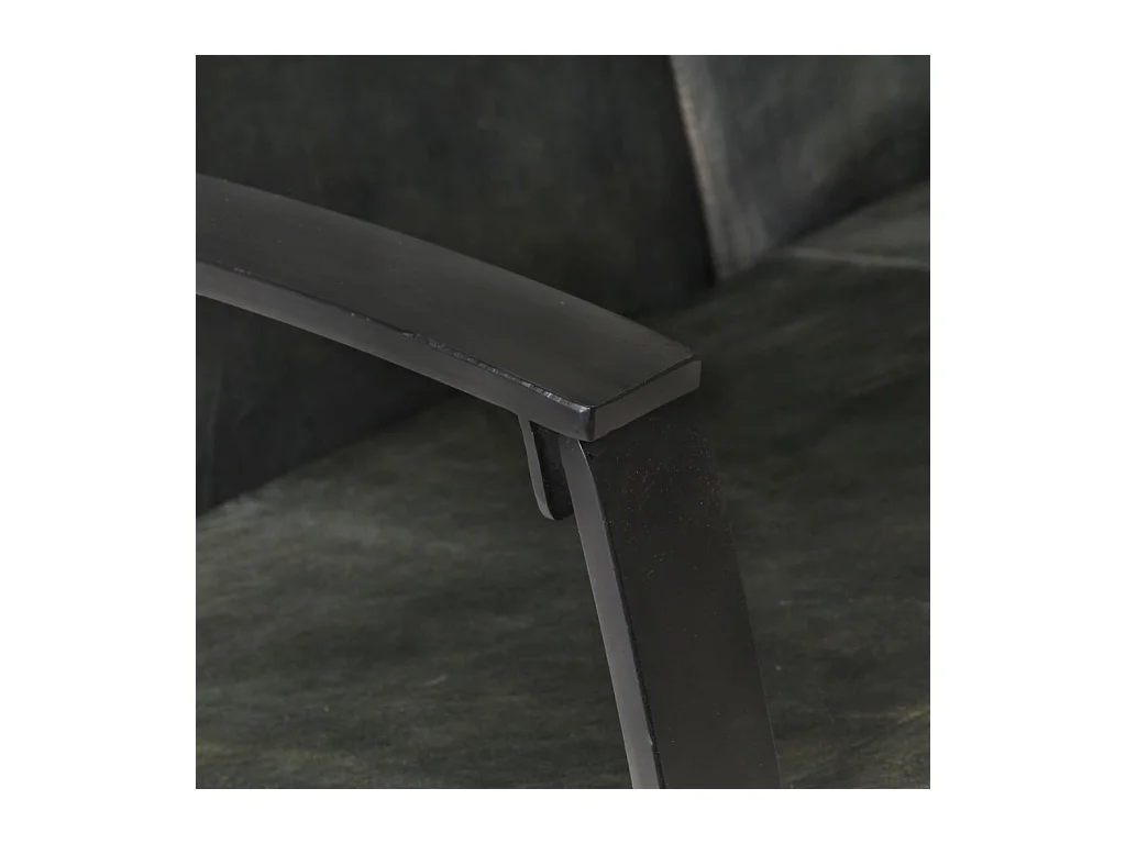 Fauteuil à 2 places Gris Cuir véritable