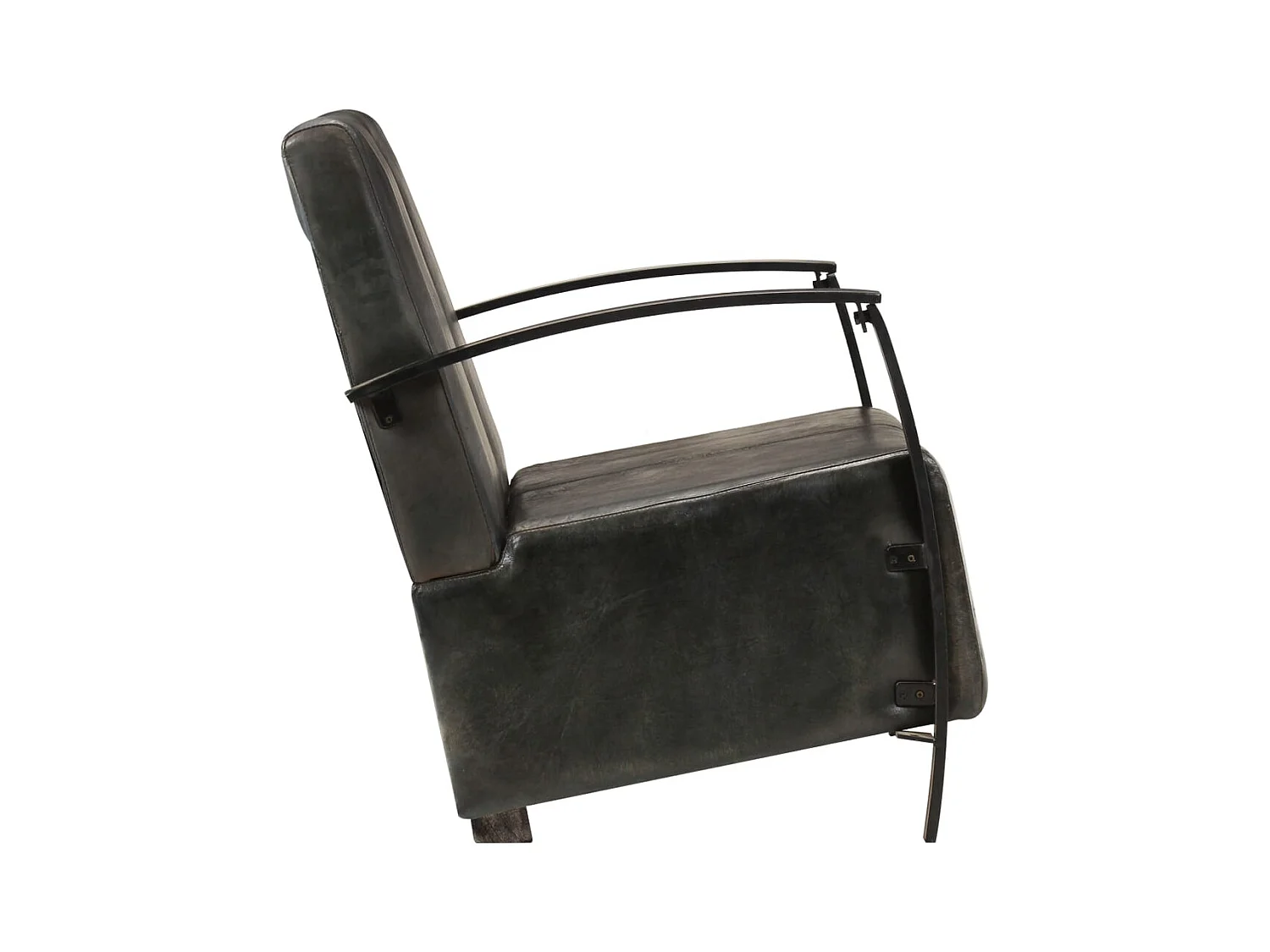 Fauteuil à 2 places Gris Cuir véritable