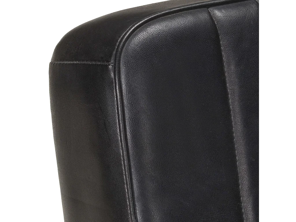 Sillón voladizo de cuero auténtico negro