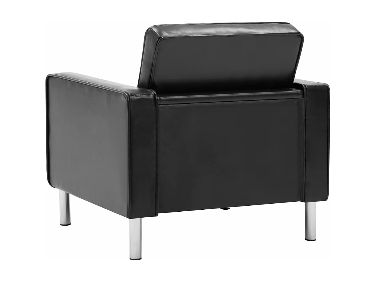 Fauteuil zwart 75x70x75 cm kunstleer