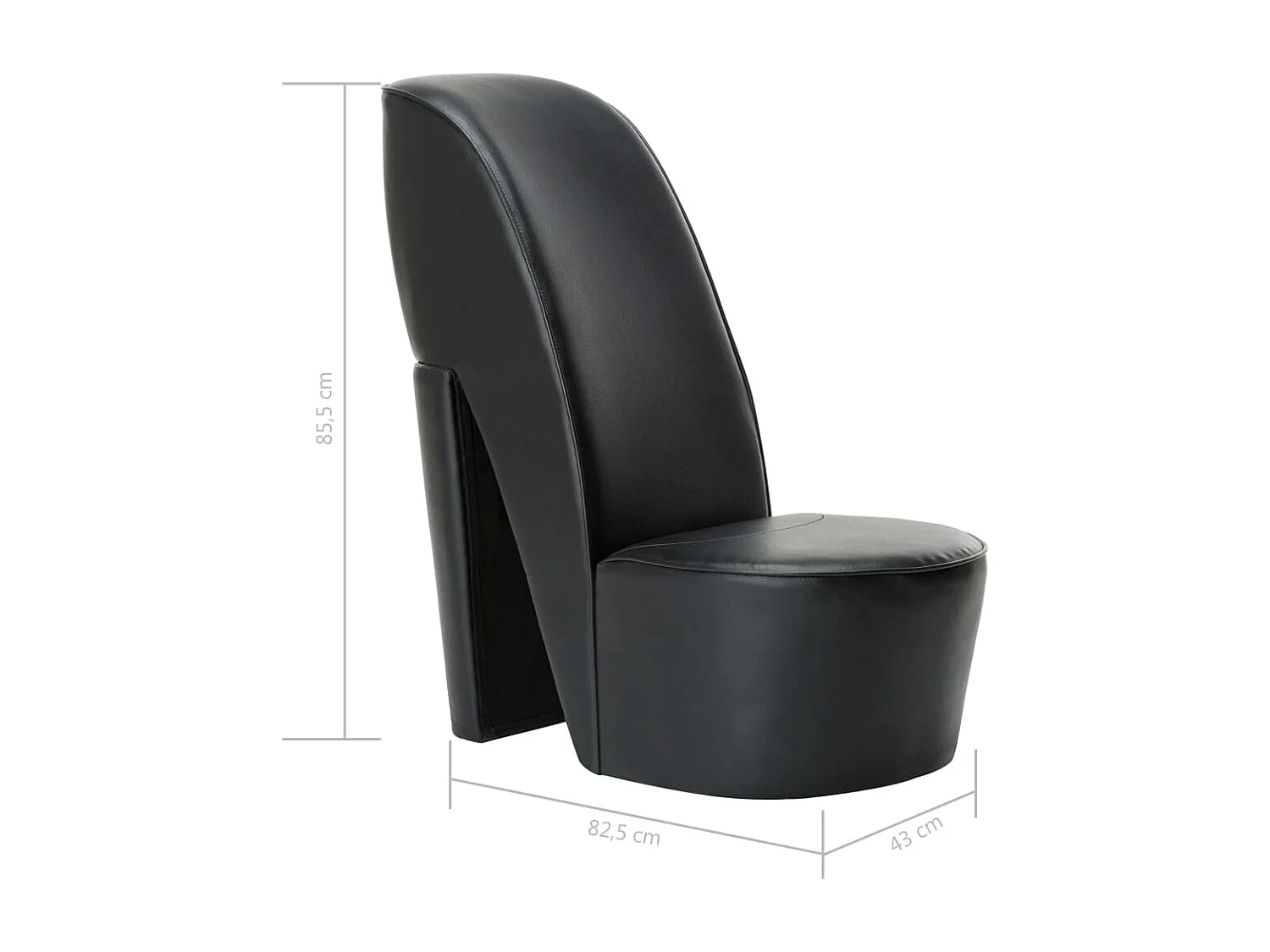 Fauteuil en forme de chaussure à talon haut Noir Similicuir