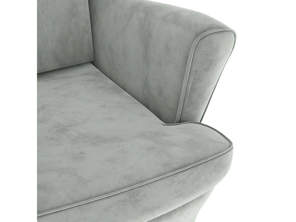 Fauteuil gris clair velours